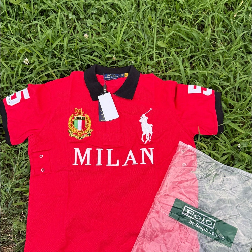 Ralph Lauren Red Polo with Black Accents